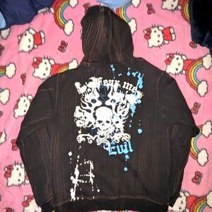 Skull Zip Up Hoodie